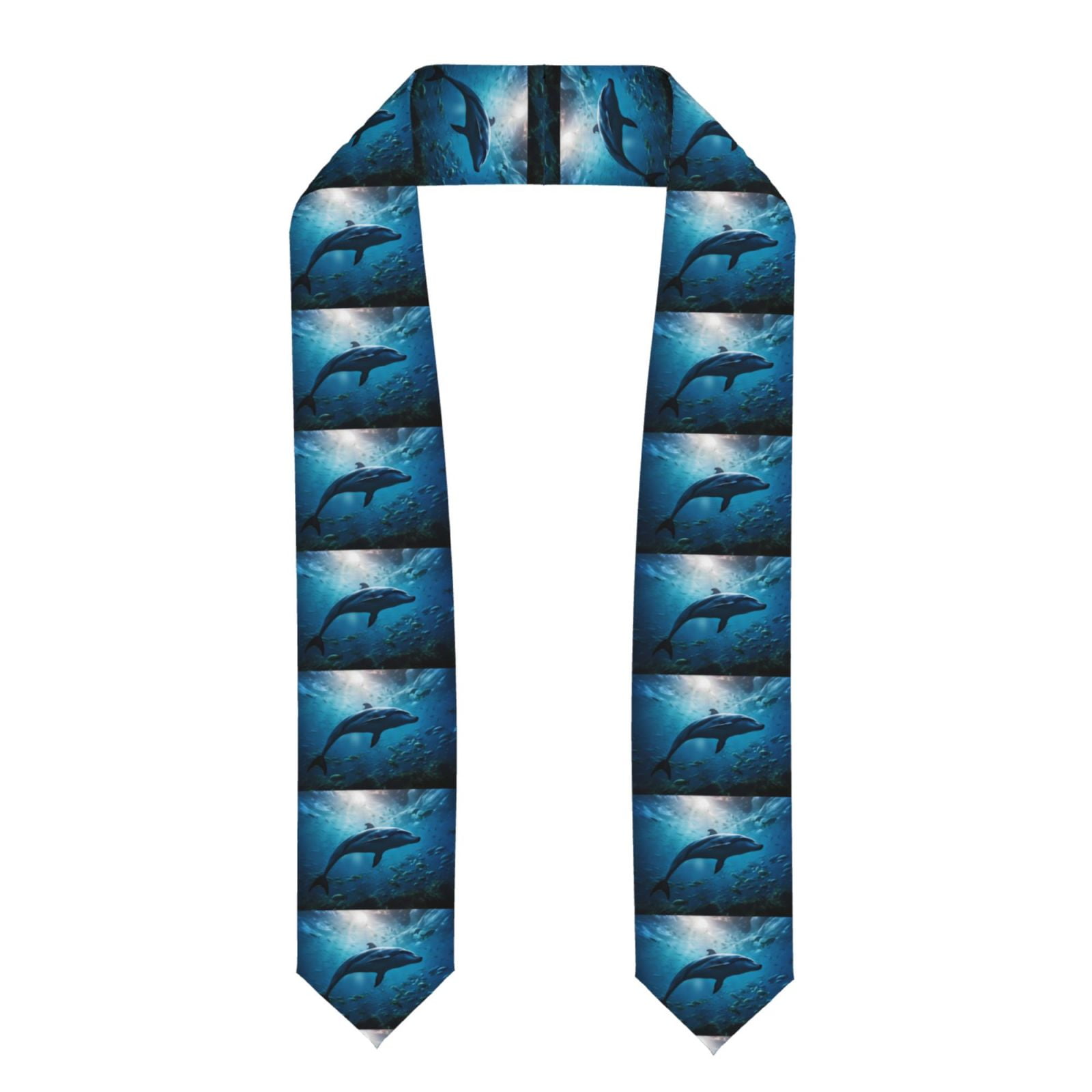 Zufioo Ocean Dolphin Fish School Print Graduation Shawl Ribbon ...