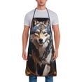thumbnail image 1 of Zufioo Oil Painting Tribal Wolf Print Tie-up Apron, Unisex Kitchen Apron - Oil-proof, Stain-proof and Waterproof, Suitable for Restaurants and Service Industries-One Size, 1 of 9