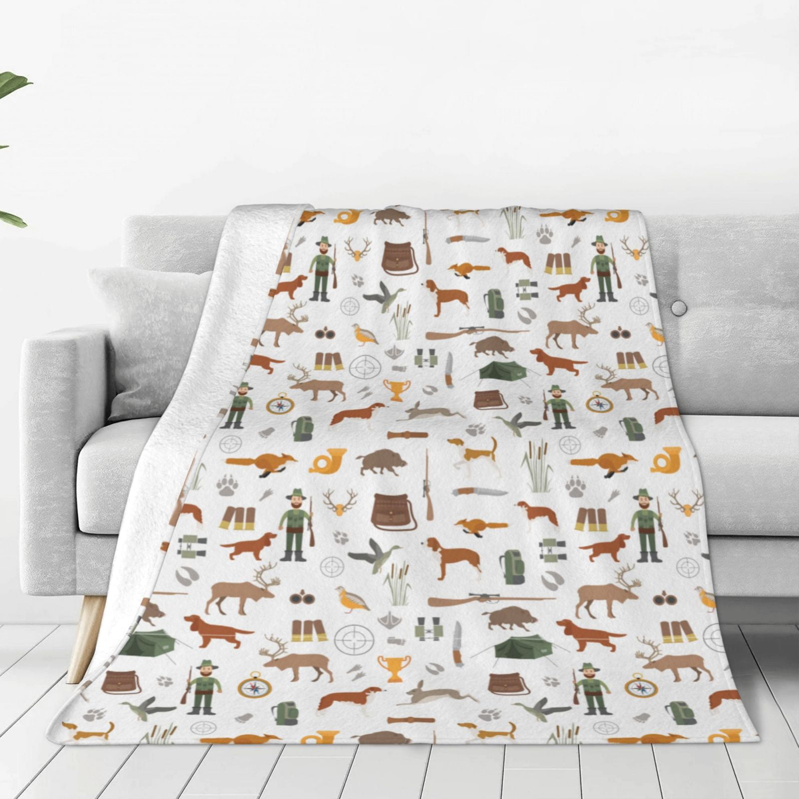 Zufioo Outdoor Living Fleece Blanket Queen Size,Plush Bed Blanket,Ultra