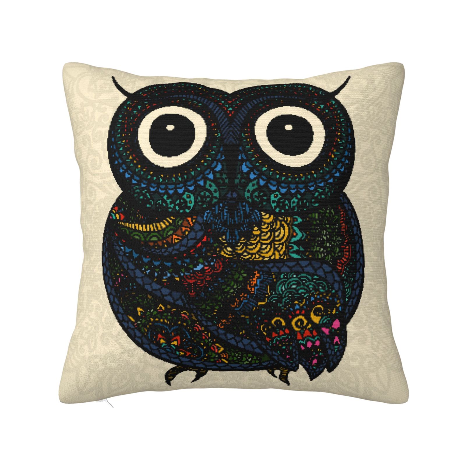 Zufioo Owl with Mandala Decorative Throw Pillow Covers Home Decor,Sham