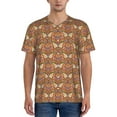 thumbnail image 1 of Zufioo Owl Mandala Print Men's Baseball Short Sleeve, Moisture Wicking Button-Down Hip Hop Tee-4X-Large, 1 of 7