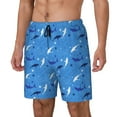 Zufioo Party Shark Cute Mens Swimsuit Trunks with Compression Liner