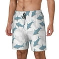 Zufioo Party Shark Cute Mens Swimsuit Trunks with Compression Liner
