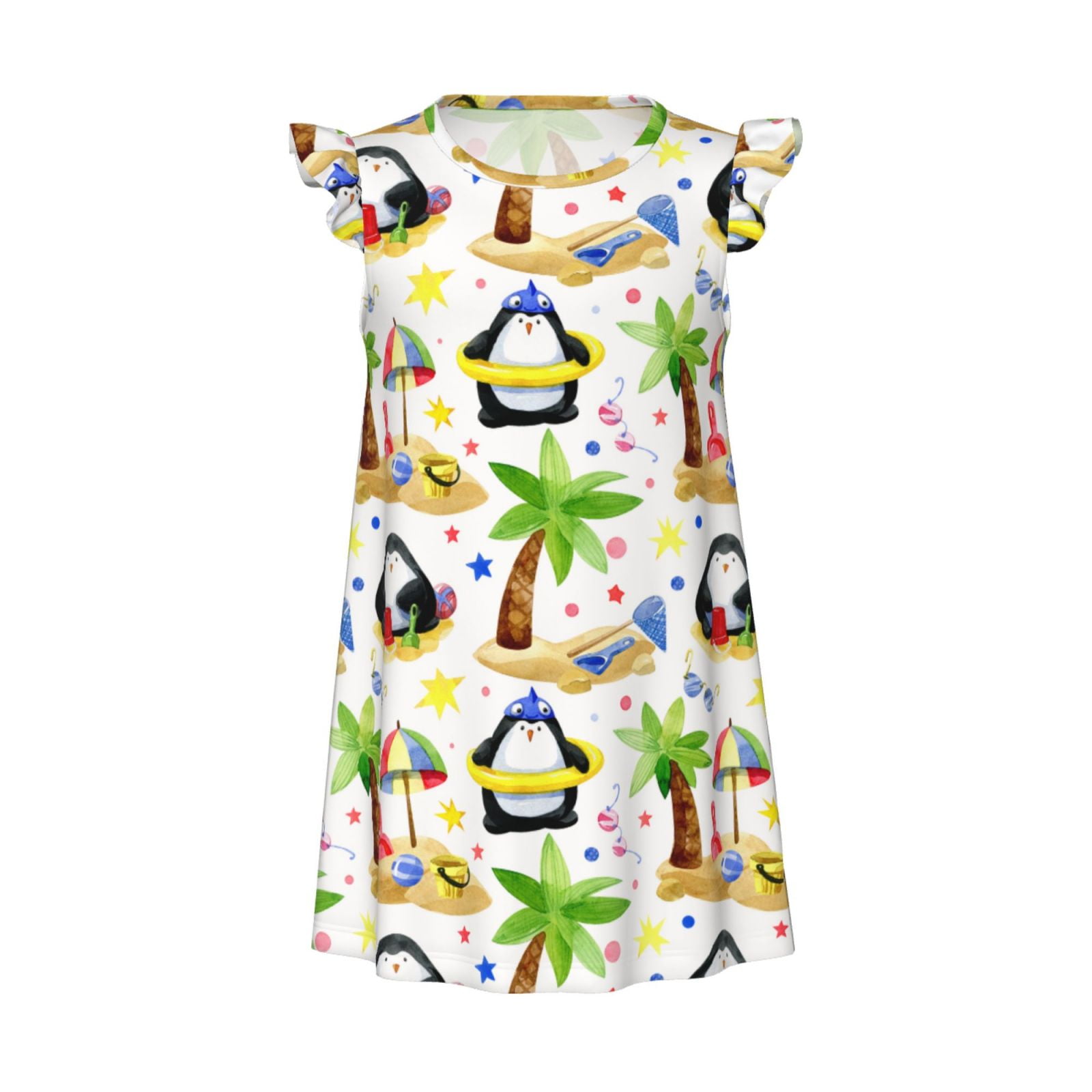 Zufioo Penguins On The Beach Girls Nightgowns Toddler Girl Pajamas Soft