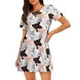 thumbnail image 1 of Zufioo Pigs Print Women's Nightgown, Round Neck Short-sleeved Pajamas, Home Wear Suitable for Home and Outing, 1 of 6