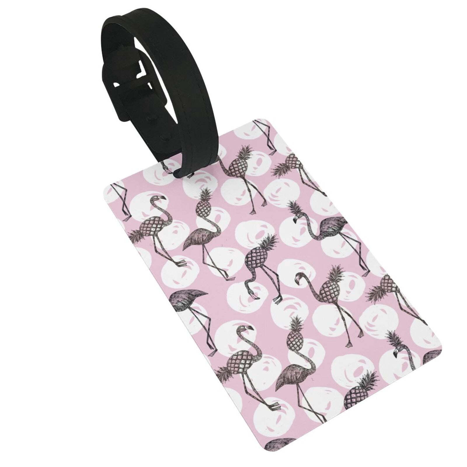 Zufioo Pineapple Flamingo Print Luggage Tag Hang Tag, PVC Hangable Backpack Tag, Travel Luggage ...