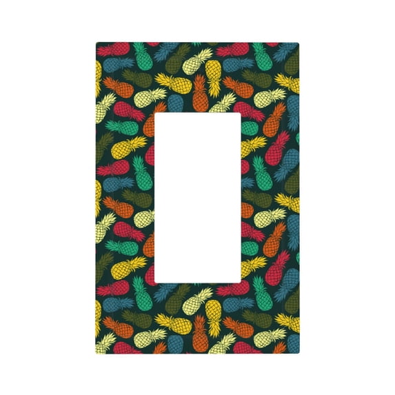 Zufioo Pineapple Fruit Colorful Print Switch Wall Plate, Dustproof and Heat-resistant Decorative Wall Switch Cover, Suitable for Residential and Commercial Areas-Mid-size
