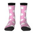 Zufioo Pink And White Polka Dot Print Thigh High Socks,Knee High Socks