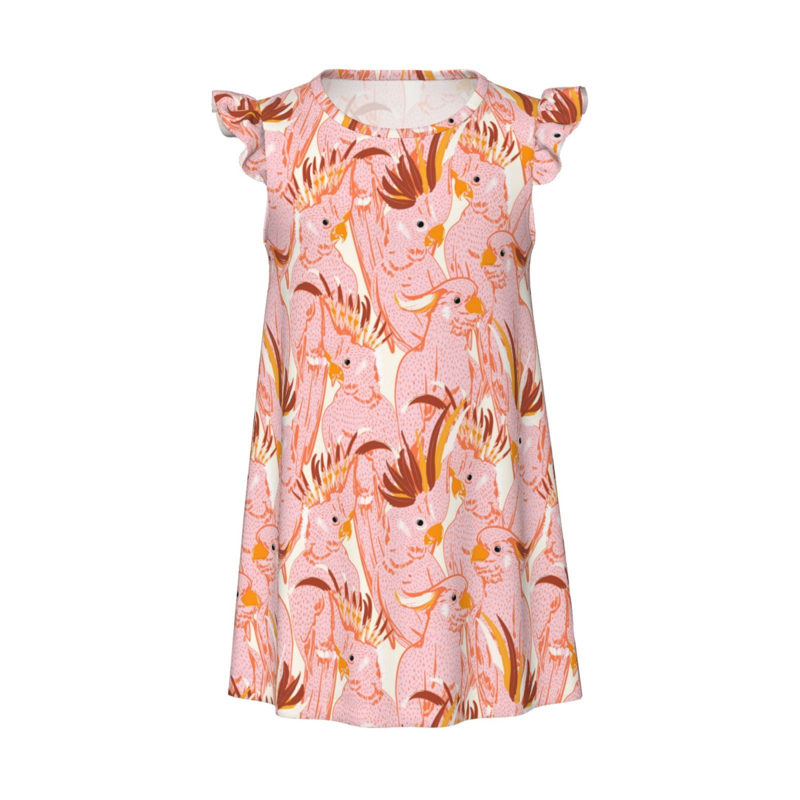 Zufioo Pink Cockatoo Birds Girls Nightgowns Toddler Girl Pajamas Soft