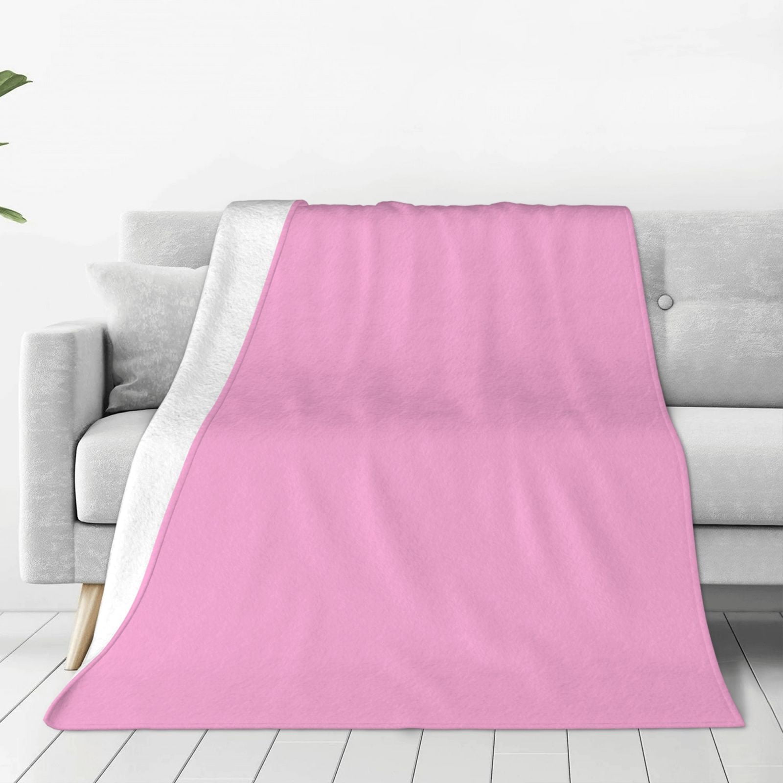 Zufioo Pink Fleece Blanket Queen Size,Plush Bed Blanket,Ultra Soft
