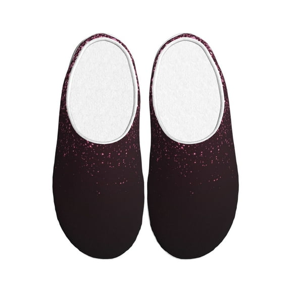 Zufioo Pink Glitter Sparkles A Print Adult TPR Cotton Slippers,Winter Home Cotton Slippers Suitable for Adults, Men and Women, Indoor and Outdoor-
