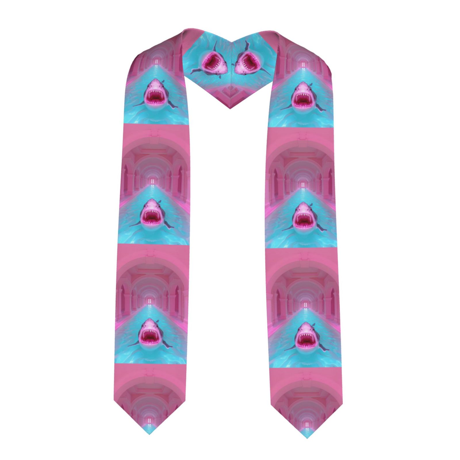 Force Pool Ribbon Zufioo Pink Shark Pool Fantasy Print Graduation Shawl Ribbon ...