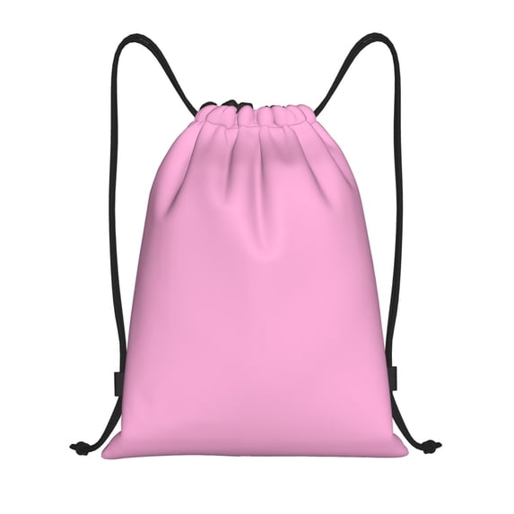 Zufioo Pink Sports Cinch Sack Gym String Bags Machine Washable Heavy Duty String Backpack for Men Women-Medium