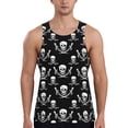 thumbnail image 1 of Zufioo Pirate skulls Print Men's Vest, Sleeveless Quick-drying Muscle T-shirt, Suitable for Sports Fitness, Home Leisure Wear-4X-Large, 1 of 7
