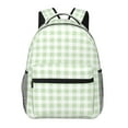 thumbnail image 1 of Zufioo Pistachio Green Checkboard Print Casual Student Backpack, Adjustable Shoulder Straps Multi-Function Multi-Pocket Sports Bag Travel Backpack, Unisex-One Size, 1 of 5