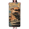thumbnail image 1 of Zufioo Playful Otter Tropical Beach Print Coral Fleece Bath Towel 27x55 Inches, Absorbent and Quick-drying Bath Towel, Suitable for Adults and Children, 1 of 8
