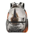 thumbnail image 1 of Zufioo Polka Dot Rhino Welcome Print Casual Student Backpack, Adjustable Shoulder Straps Multi-Function Multi-Pocket Sports Bag Travel Backpack, Unisex-One Size, 1 of 5