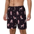 Zufioo Poodle Dog Mens Swimsuit Trunks with Compression Liner,Quick Dry