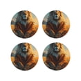 thumbnail image 1 of Zufioo Prairie Meditating Lion Print Leather Coaster Set, Decorative PVC Coasters 4-pack - Scald and Stain-resistant, Suitable for Home, Cafes, Restaurants-Round Shape, 1 of 6