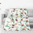 thumbnail image 1 of Zufioo Pretty Floral With Leaves Fleece Blanket Queen Size,Plush Bed Blanket,Ultra Soft Throw Blanket,Plush Fuzzy Cozy Blanket Perfect for Bed,Couch-50"x40", 1 of 7