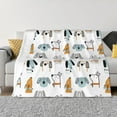 thumbnail image 1 of Zufioo Puppy Print Horizontal Flannel Blanket, Anti-wrinkle, Anti-shrinkage, Anti-allergic Plush Blanket, Household Items Suitable for Bedroom-80"x60", 1 of 6