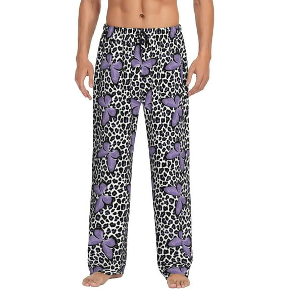 Zufioo Purple Butterflies Mens Pajama Pants Sleep & Lounge Pants Sleepwear Pants(Available in Big & Tall)-Small