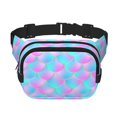 thumbnail image 1 of Zufioo Purple Dragon Scales Print Square Double Layer Waist Bag, Durable & Stylish Fanny Pack with Zippered Pockets and Adjustable Strap for Outdoor & Daily, 1 of 9