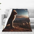 thumbnail image 1 of Zufioo Pyramid Desert Cat Fleece Blanket Queen Size,Plush Bed Blanket,Ultra Soft Throw Blanket,Plush Fuzzy Cozy Blanket Perfect for Bed,Couch-50"x40", 1 of 7