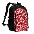 thumbnail image 1 of Zufioo Question Marks1 Print USB Backpack, Multi-Pocket Design Ergonomic Construction Travel Bag Work Bag, Unisex, 1 of 1