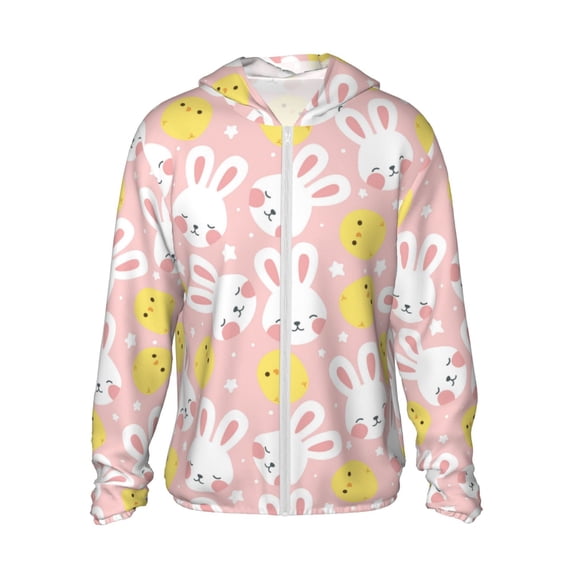 Zufioo Rabbit And Chick Sun Shirt for men and women,Sun Hoodie shirt,Unisex UV Shirt,Hiking Outdoor Performance Jackets,Fishing Shirt -XX-Large