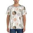 thumbnail image 1 of Zufioo Rabbit In Space Print Men's Baseball Short Sleeve, Moisture Wicking Button-Down Hip Hop Tee-Large, 1 of 7