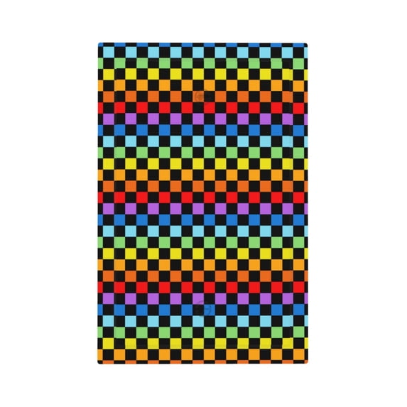 Zufioo Rainbow Chequerboard Print Switch Wall Plate, Dustproof and Heat-resistant Decorative Wall Switch Cover, Suitable for Residential and Commercial Areas-Mid-size