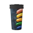 thumbnail image 1 of Zufioo Rainbow Sausages On Dark Slate Print Portable Insulated Coffee Cup, Stainless Steel Vacuum Cup with Lid, Leak-proof, Unisex, Suitable for Car, Cafe, Office, 1 of 8