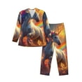 Zufioo Rainbow Sunset Cloud White Horse Mens Pajamas Set, Mens Long