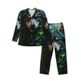 thumbnail image 1 of Zufioo Realistic Style Colorful Wolf A Mens Pajamas Set, Mens Long-Sleeved Pajama and Pajama Pants,Pajamas Para Hombres,Men's Sleepwear-Medium, 1 of 7