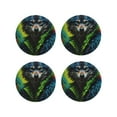 thumbnail image 1 of Zufioo Realistic Style Wolf Warrior Print Leather Coaster Set, Decorative PVC Coasters 4-pack - Scald and Stain-resistant, Suitable for Home, Cafes, Restaurants-Round Shape, 1 of 6