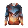 Zufioo Red And Blue Fire Cloud Dragon Sun Shirt for men and women,Sun