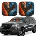 thumbnail image 1 of Zufioo Red And Blue Fire Dragon F Print Folding Car Windshield Sun Visor, Anti-ultraviolet Sun Visor, Suitable for Trucks, Vans Car Accessories-Large, 1 of 6
