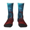 thumbnail image 1 of Zufioo Red And Blue Fire Print Thigh High Socks,Knee High Socks For Women and men,Over the Calf Tube Socks.Athletic Socks, 1 of 6
