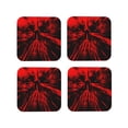 thumbnail image 1 of Zufioo The Red Head Skull Print Leather Coaster Set, Decorative PVC Coasters 4-pack - Scald and Stain-resistant, Suitable for Home, Cafes, Restaurants-Square, 1 of 6