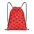 thumbnail image 1 of Zufioo Red Ladybugs On White Dotted Sports Cinch Sack Gym String Bags Machine Washable Heavy Duty String Backpack for Men Women-Medium, 1 of 6