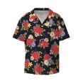 thumbnail image 1 of Zufioo Red Rose Flower Print Mens Button Down Short Sleeve Shirt,Classic Plaid Shirt,Mens Accessories Fashion Shirt-X-Large, 1 of 6
