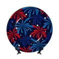 thumbnail image 1 of Zufioo Red White Blue Fireworks Print Bone China Decorative Plate, Ceramic Dinner Plate with Stand Ceramic Decoration Homewares-10in, 1 of 6