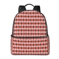 thumbnail image 1 of Zufioo Red and Brown Squares Print Fashion Large Capacity Backpack, Zippered Multi-compartment Travel Work Campus Lightweight Backpack, Unisex, 1 of 5