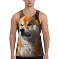 thumbnail image 1 of Zufioo Regal Shiba Inu Print Men's Vest, Sleeveless Quick-drying Muscle T-shirt, Suitable for Sports Fitness, Home Leisure Wear-3X-Large, 1 of 7
