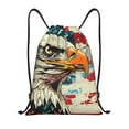 thumbnail image 1 of Zufioo Retro American Eagle Sports Cinch Sack Gym String Bags Machine Washable Heavy Duty String Backpack for Men Women-Small, 1 of 1