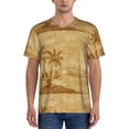 thumbnail image 1 of Zufioo Retro Palm Tree Print Men's Baseball Short Sleeve, Moisture Wicking Button-Down Hip Hop Tee-3X-Large, 1 of 7