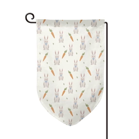 Zufioo Retro Rabbit Print Garden Decoration Flags, Sun-resistant and Wrinkle-resistant Flags, Balcony, Terrace, Garden Decorations, Home Decorations-One Size