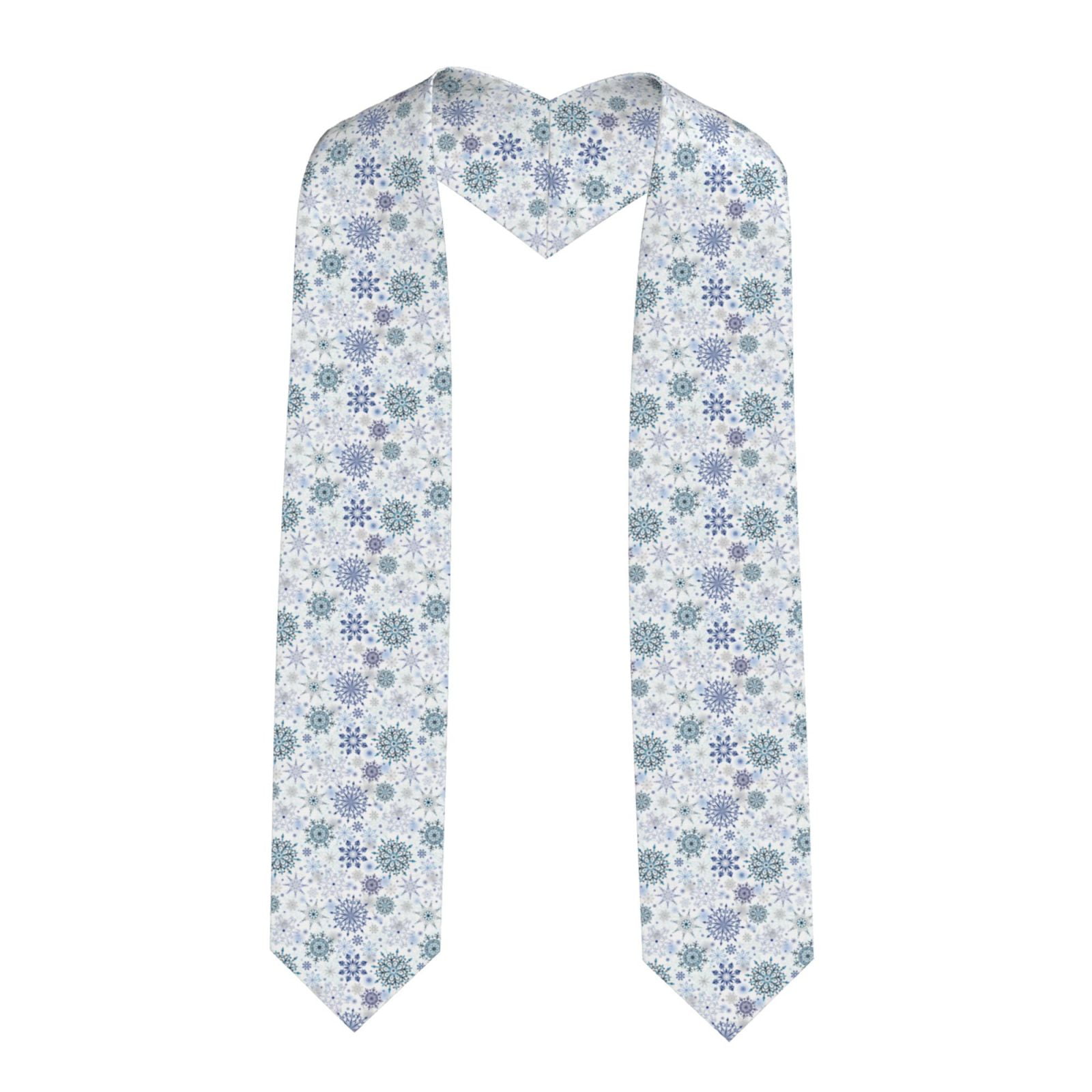 Zufioo Retro ice blue snowflakes Print Graduation Shawl Ribbon ...