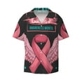 Zufioo Ribbon With Angel Wings Print Mens Button Down Short Sleeve